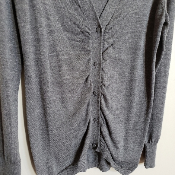 Loft gray merino jeweled bow sweater cardigan - Picture 2 of 6